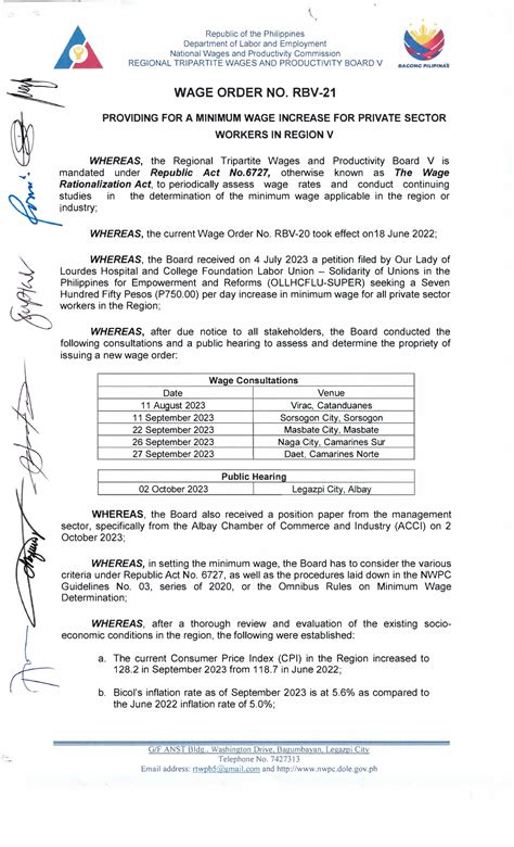 wage order rbxi-22|Republic of the Philippines DEPARTMENT OF LABOR AND .